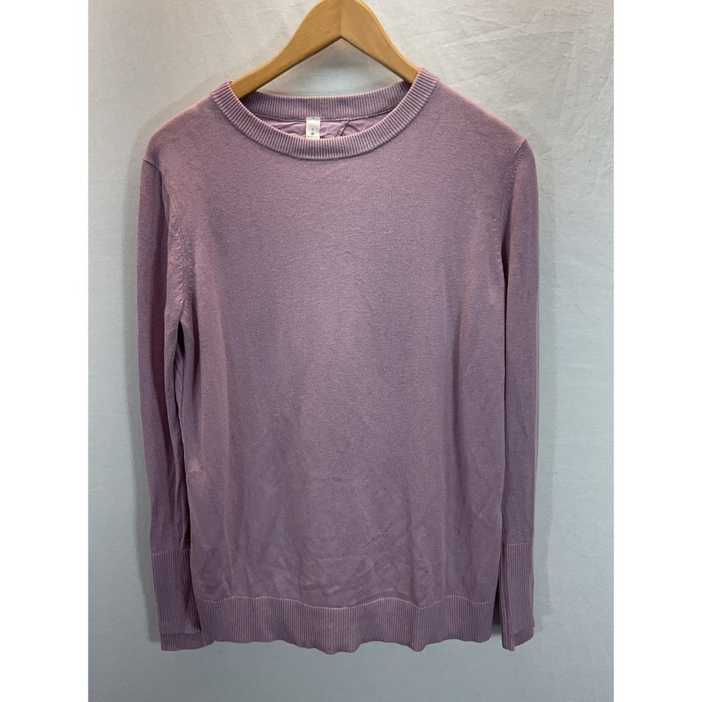 Lululemon Still at Ease Cashmere Blend‎ Pullover Sweater Open Back Lavender Sz 8
